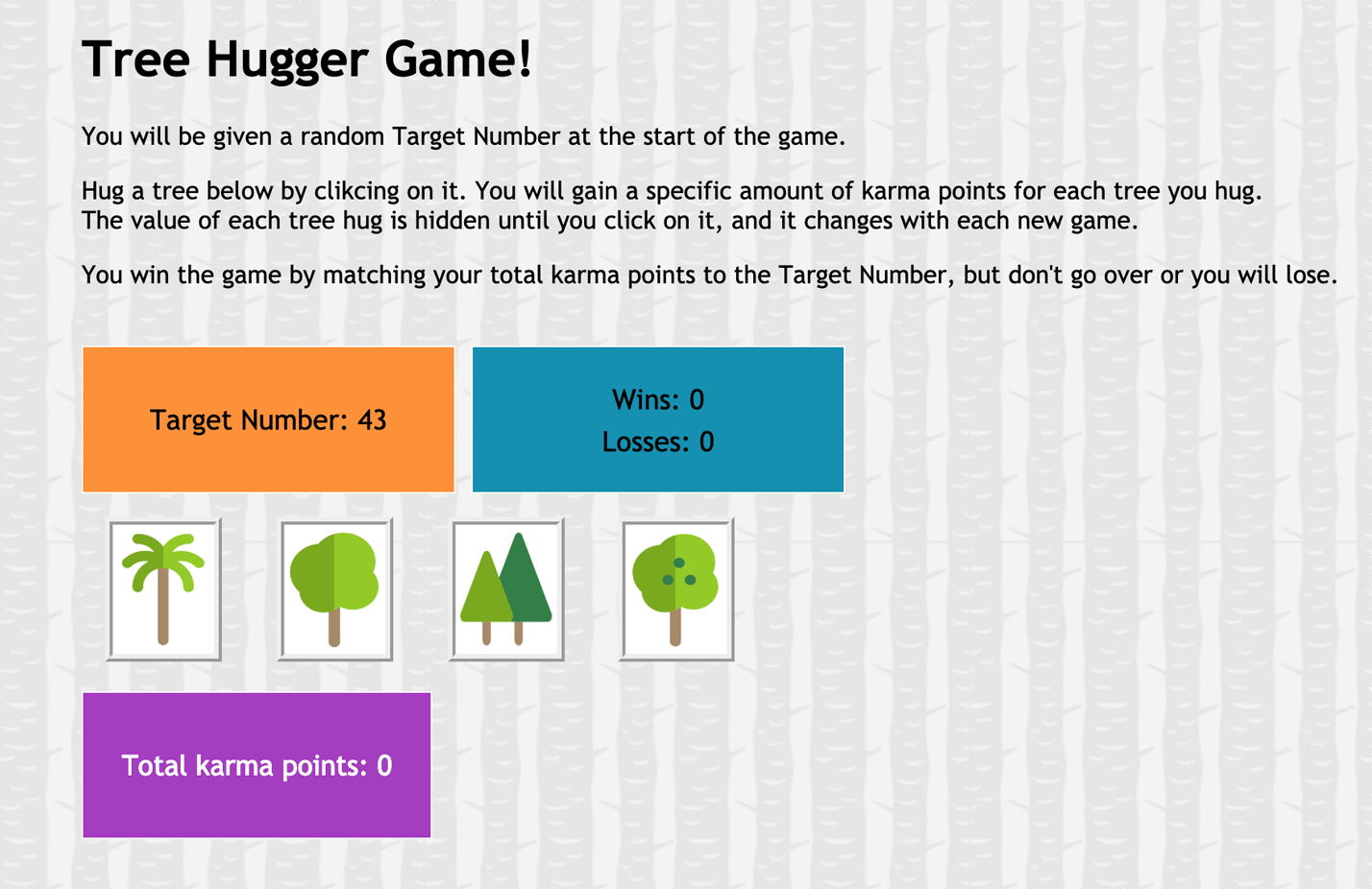 Tree Hugger Game